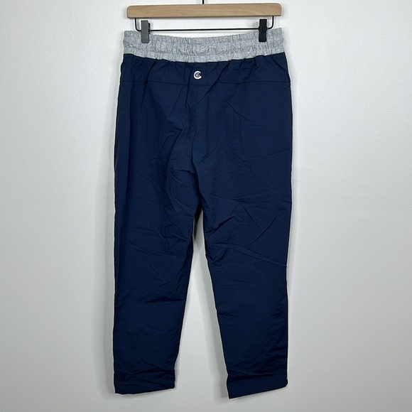 Calme by Johnny Was Mix Nylon Navy Blue Tapered Leg Track Pants Women’s Size M - Picture 4 of 6